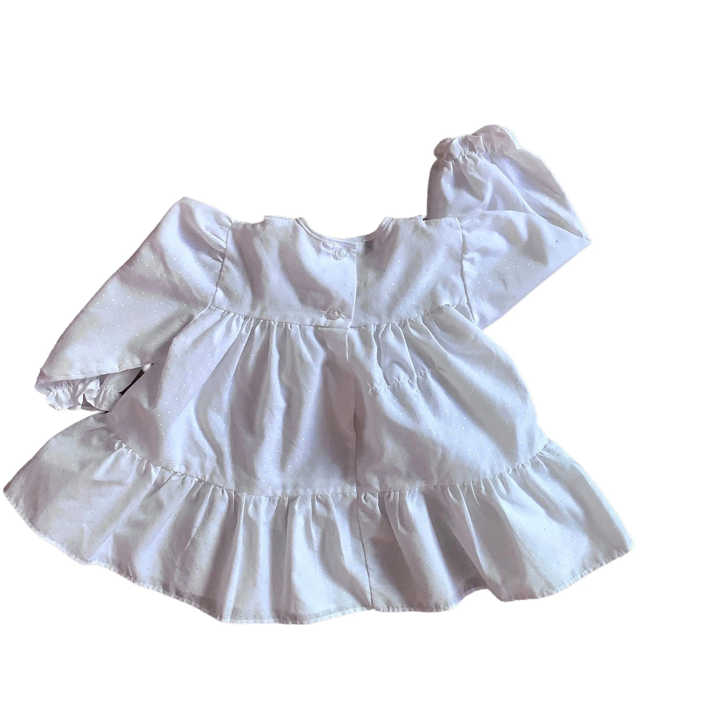 1980s Vintage Littlewoods White Ruffle Dress / 3-6 Months