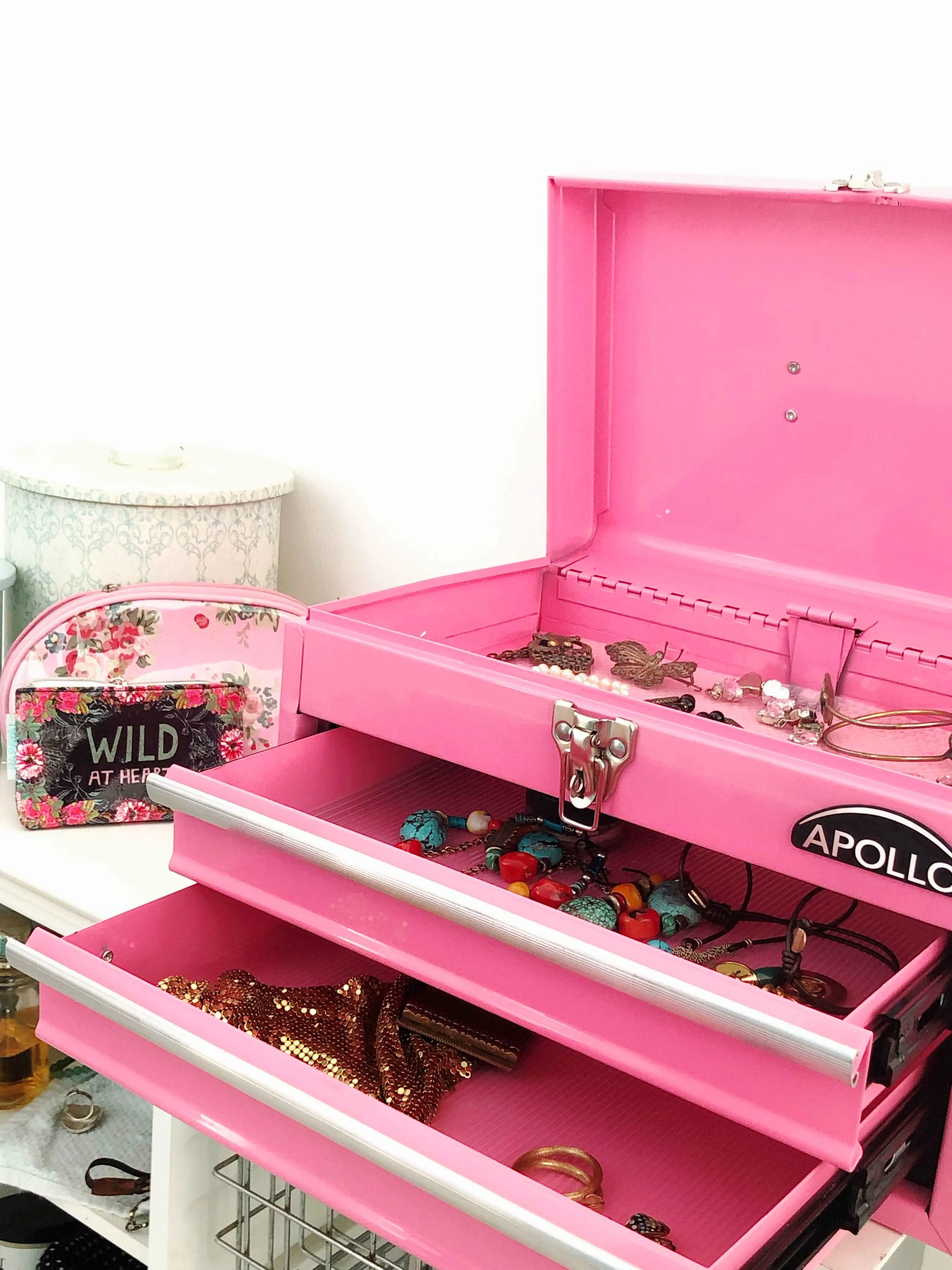 2-Drawer Pink Steel Chest -- DT5010P