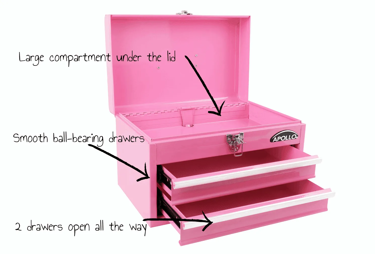 2-Drawer Pink Steel Chest -- DT5010P