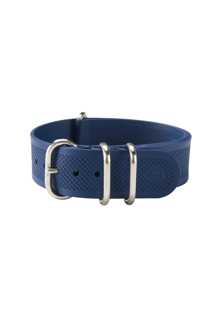 20mm FKM Rubber NATO Band - Navy / Blue