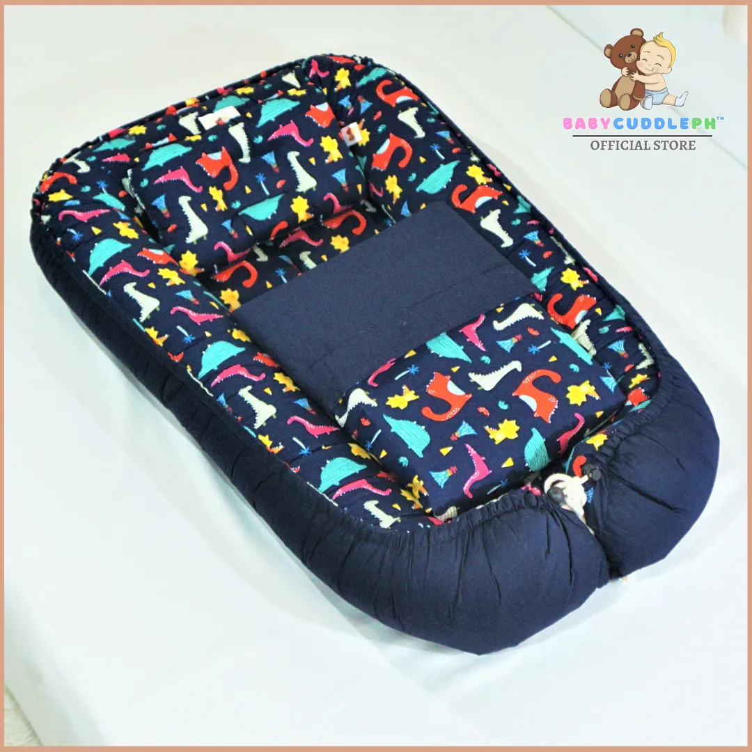 3 in 1 Babycuddle Bed Set - Dino in Navy Blue