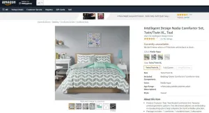 30922015 INTELLIGENT DESIGN TWIN/TWIN X LARGE COMFORTER BEDDING SET COLOR (GRAY'TEAL' AN WHITE)