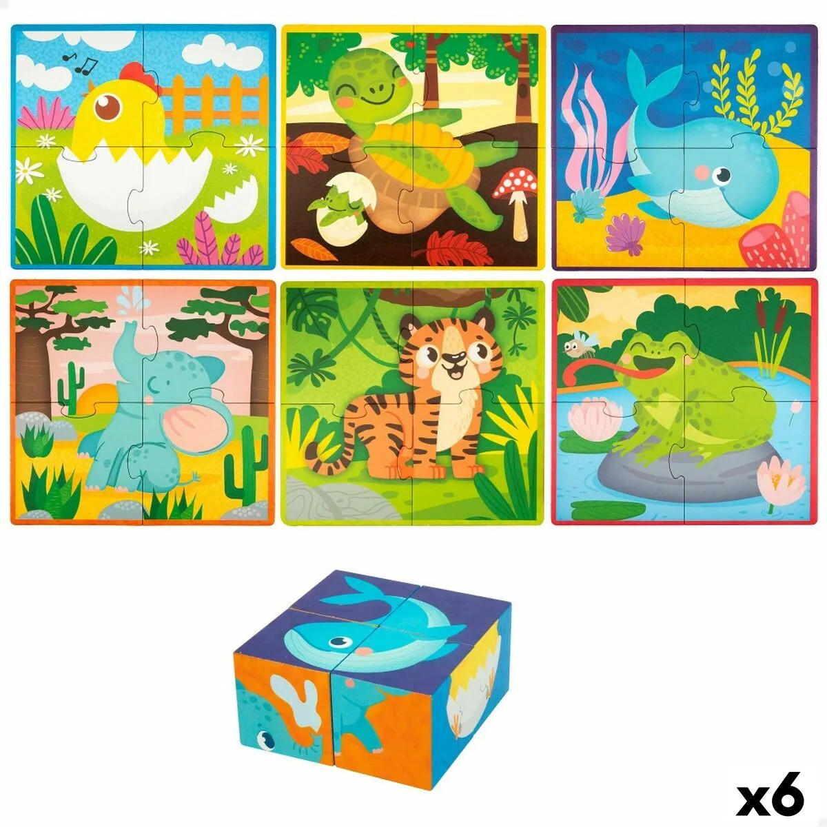 3D Puzzle Lisciani 4 Pieces 22 x 23 x 1 cm (6 Units) animals