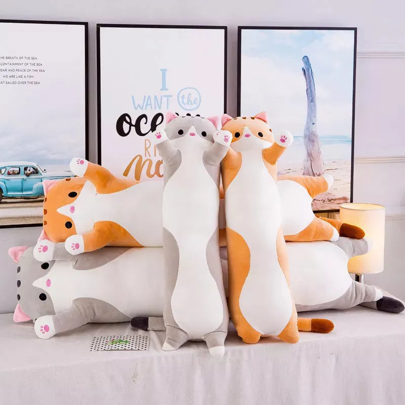 50/70/90/110/130cm Cute Soft Long Cat Pillow Stuffed Plush Toys Office Nap Pillow Home Comfort Cushion Decor Gift Doll Child