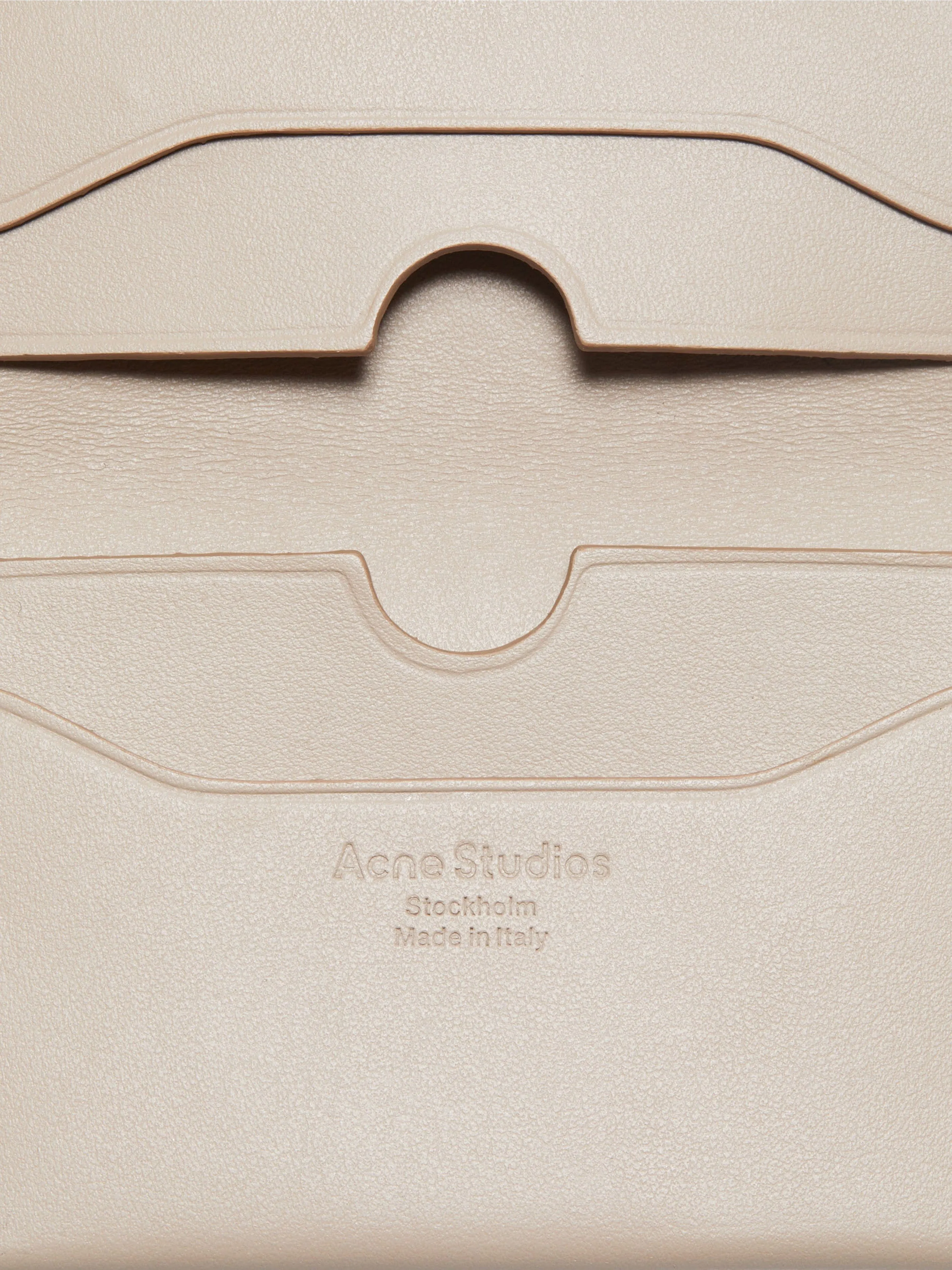 Acne Studios Kids Folded Leather Wallet in Beige (13.5cm)