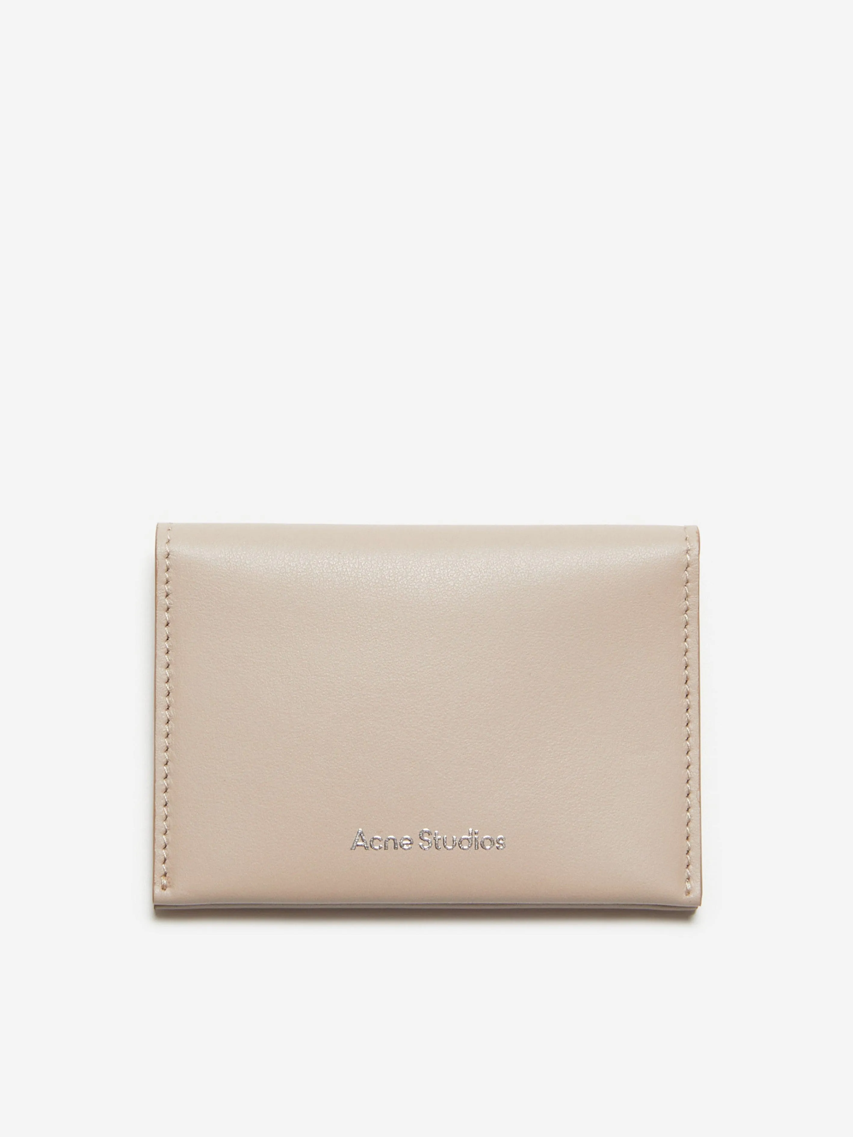 Acne Studios Kids Folded Leather Wallet in Beige (13.5cm)