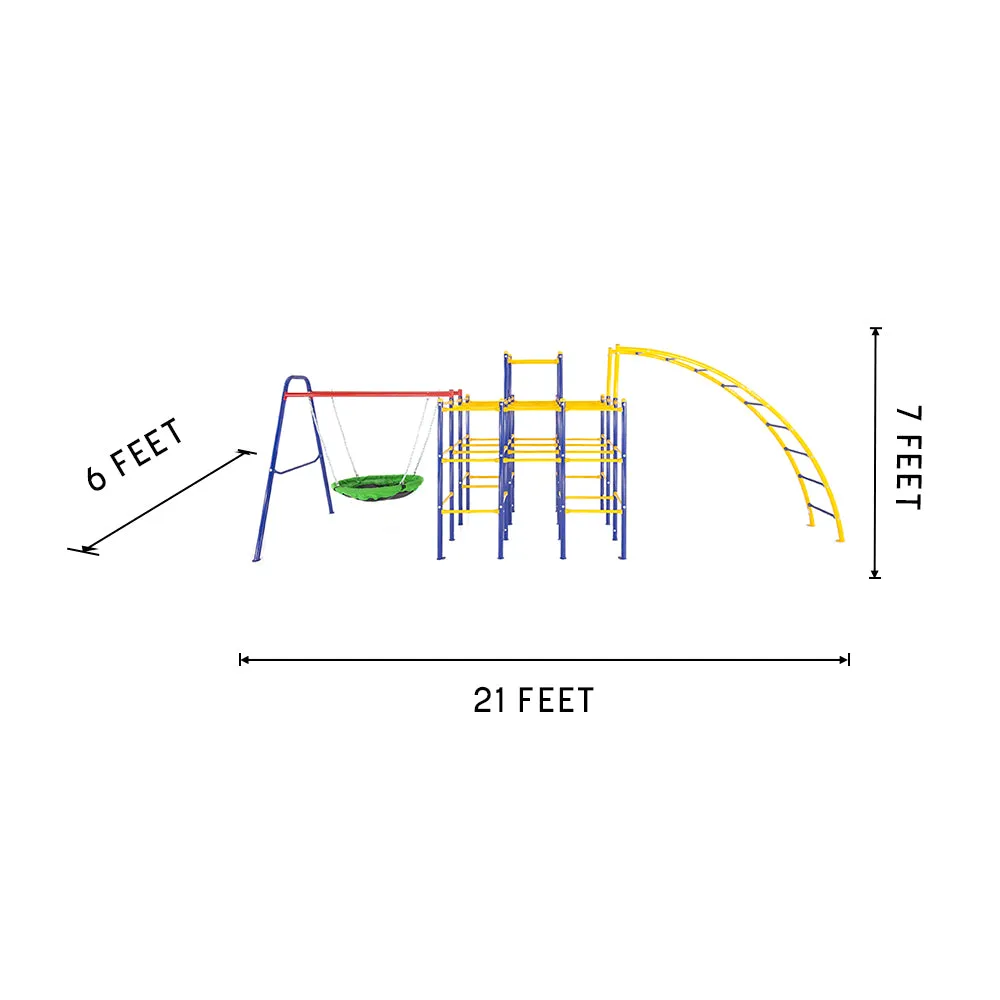ActivPlay Modular Jungle Gym with Saucer Swing and Arched Ladder Climber Kit