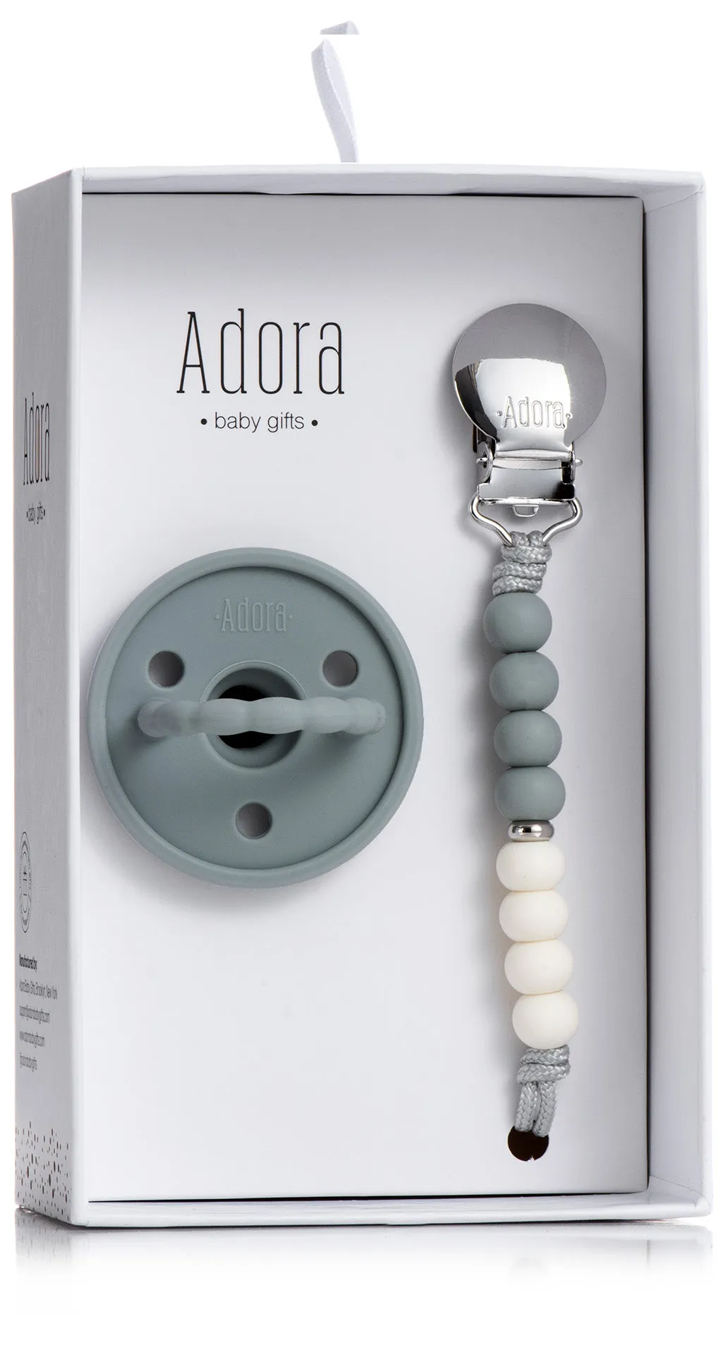 Adora Classic Graphite Ombre Pacifier Clip Set