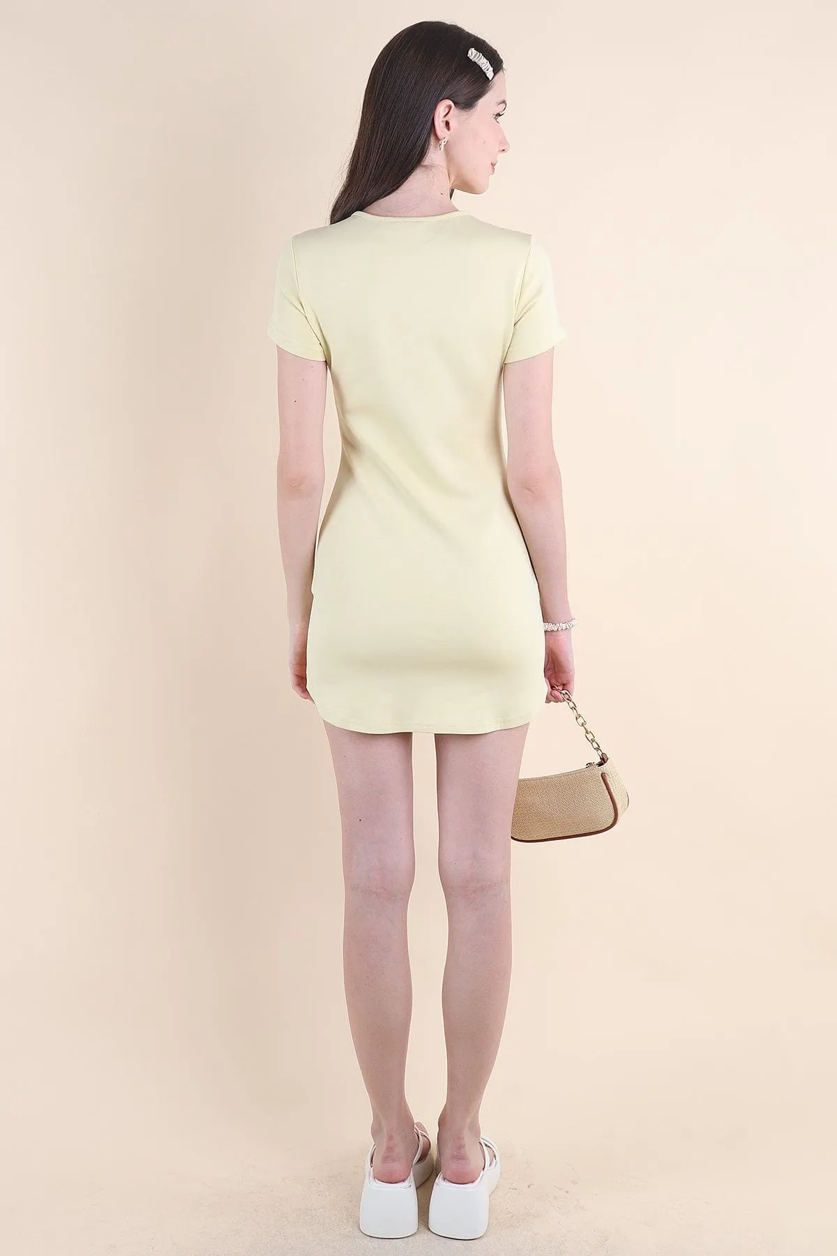 ALWAYS YOUR BABY TEE DRESS IN YELLOW