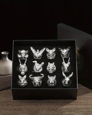 Animal Head Shooters Silver - Set of 12