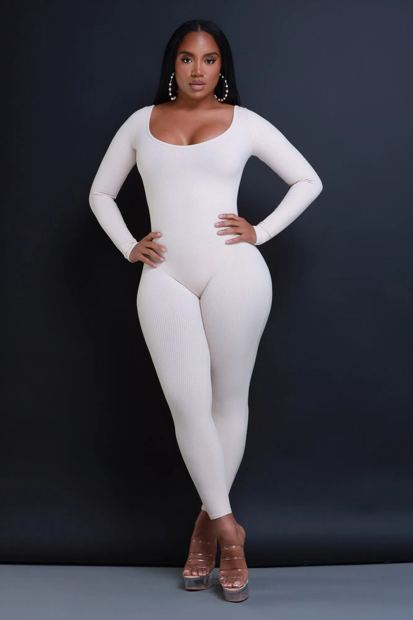 Anti-Hero Open Back Cellulite Deleter Jumpsuit - Cream