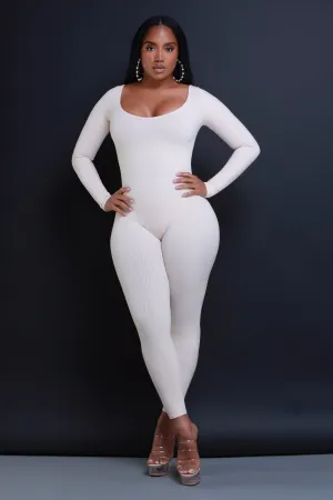 Anti-Hero Open Back Cellulite Deleter Jumpsuit - Cream