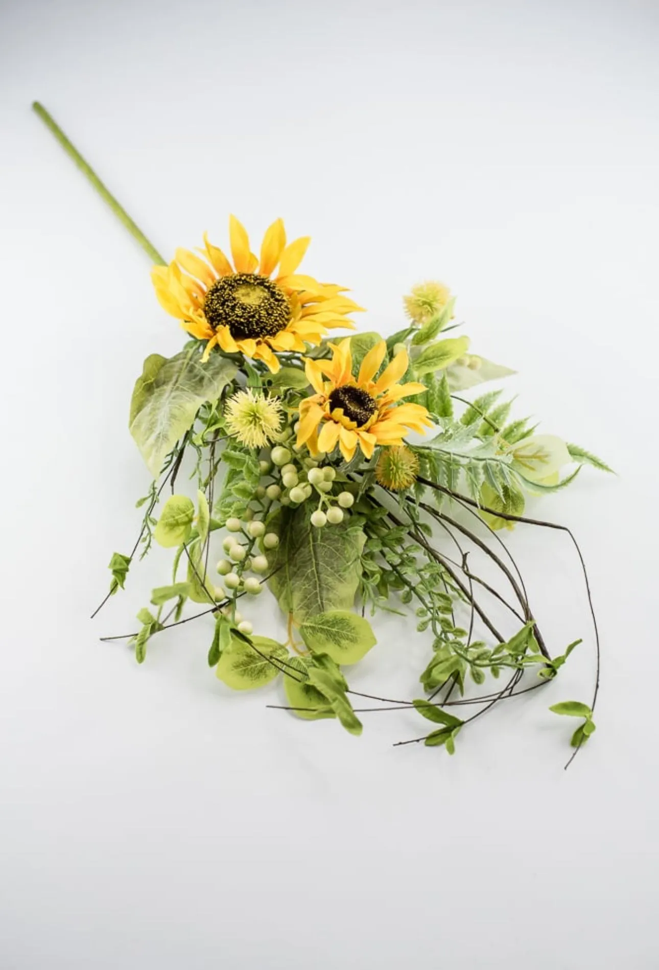 Artificial Sunflower and mixed greenery spray