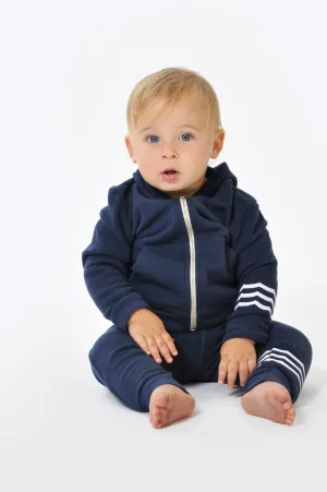 Baby Coastal Waves Zip Hoodie - Indigo