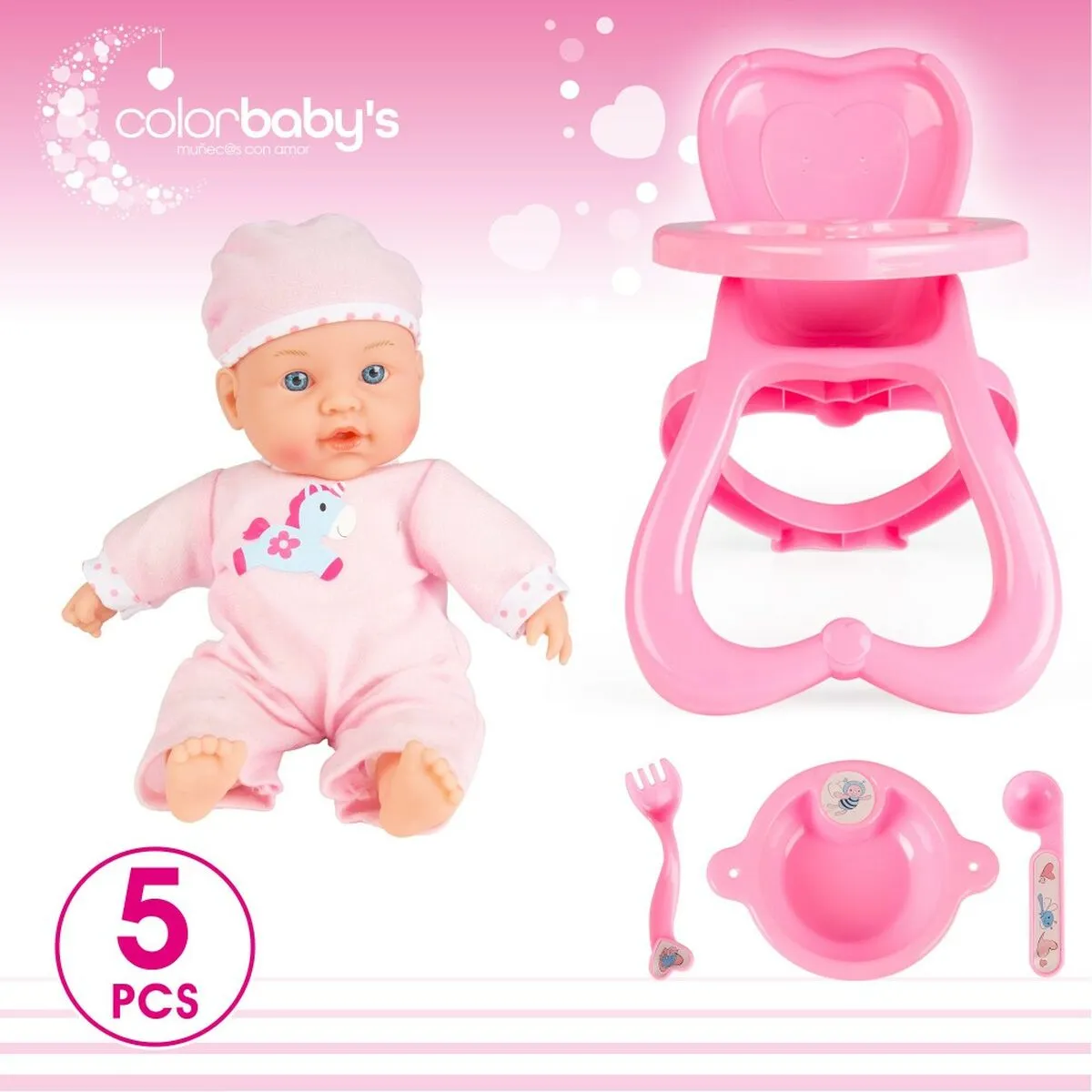 Baby doll Colorbaby 2 Units 22,5 x 34,5 x 33,5 cm