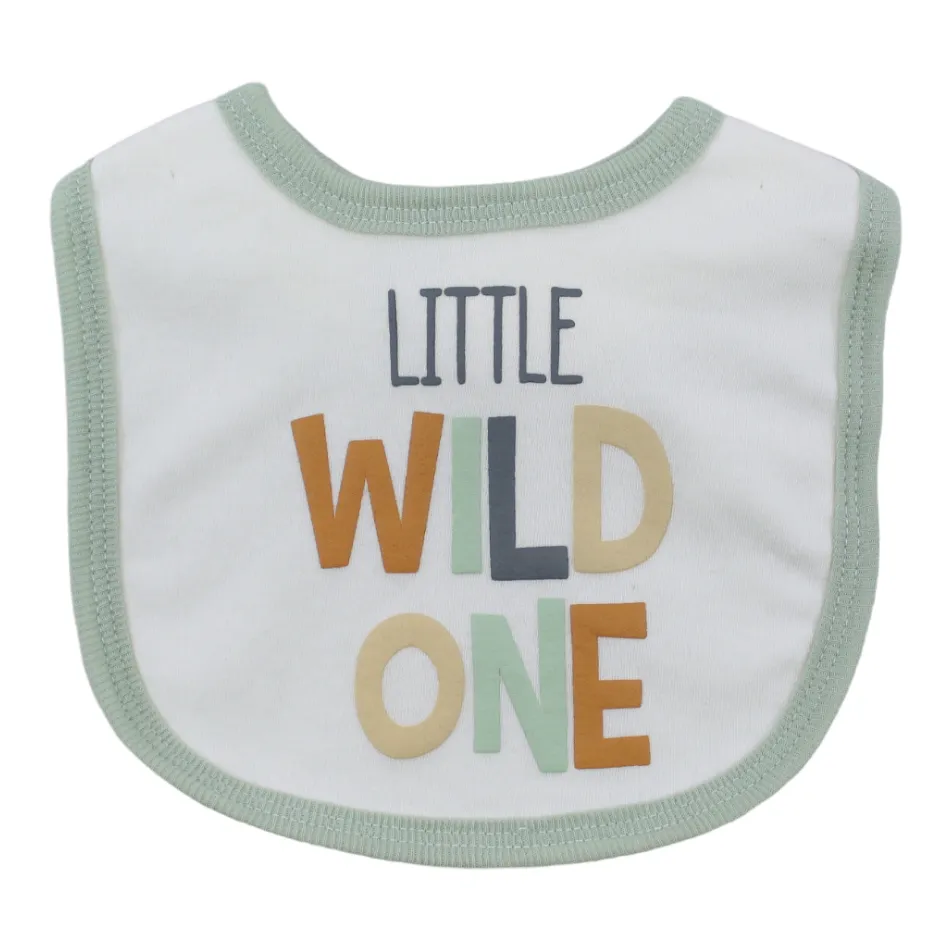 Baby Kiss 2 Pc Footed Sleeper & Bibs Set - Little Wild One