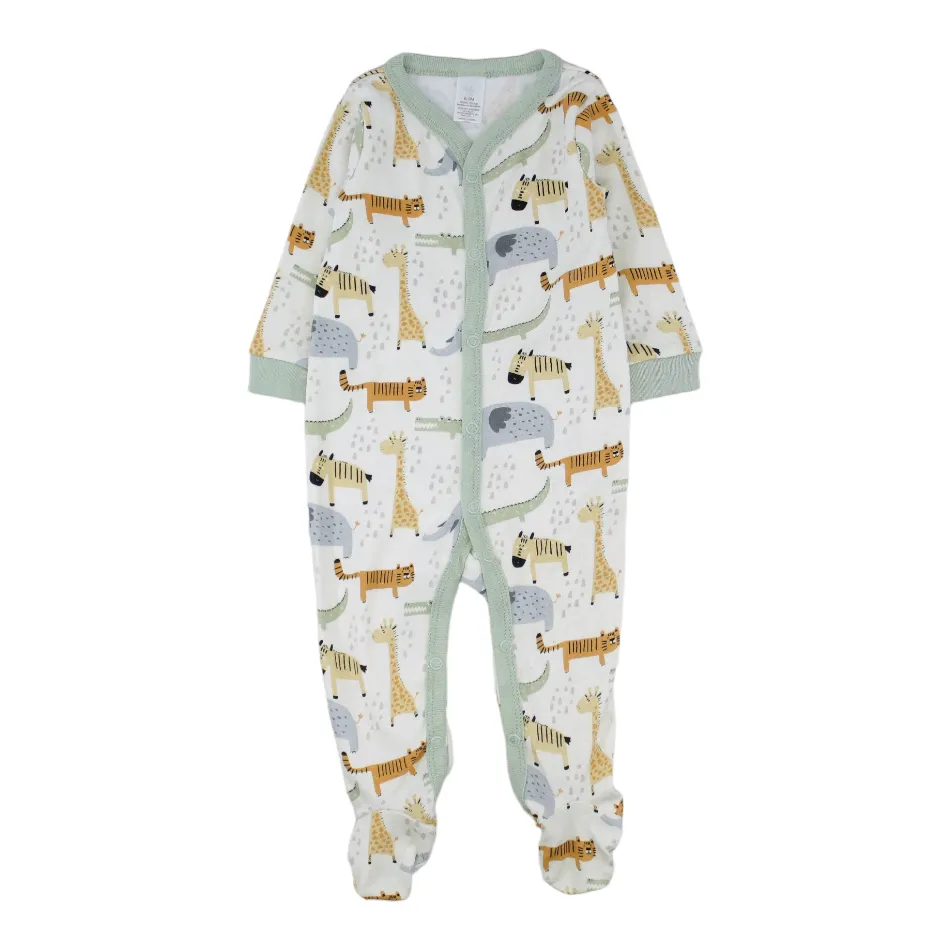 Baby Kiss 2 Pc Footed Sleeper & Bibs Set - Little Wild One