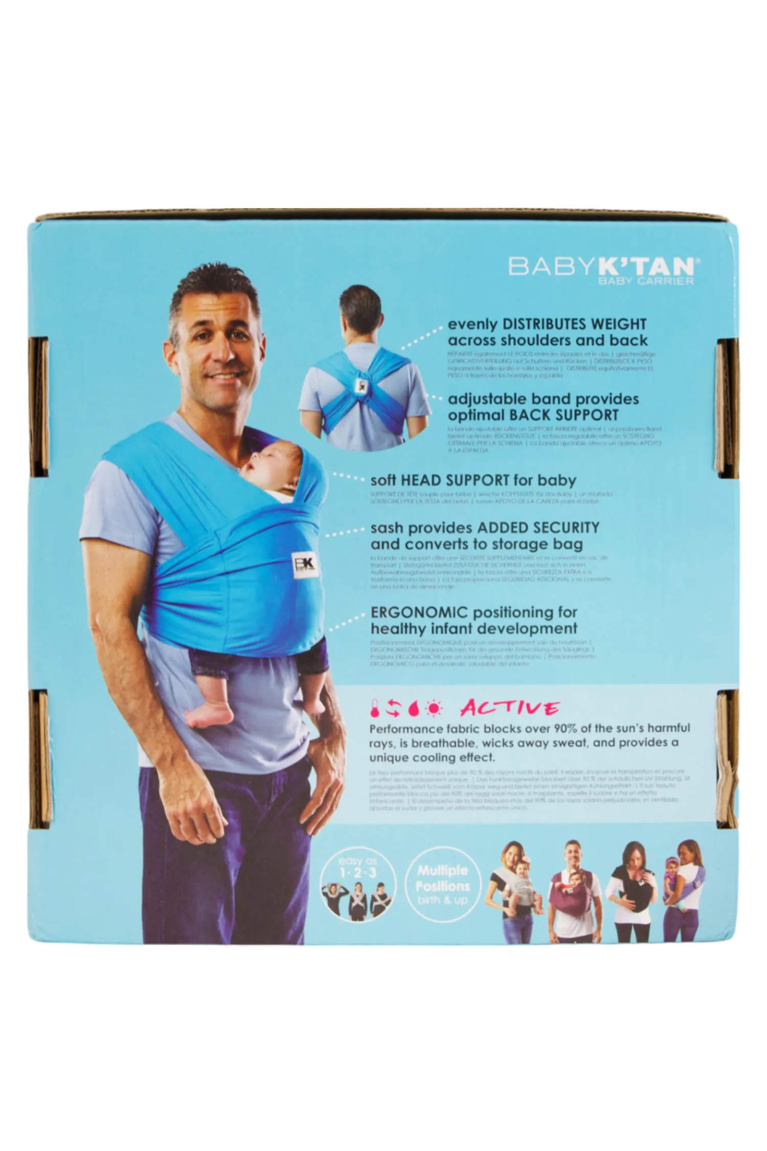 Baby K'tan Active Oasis Baby Carrier - Blue/Turquoise - XS