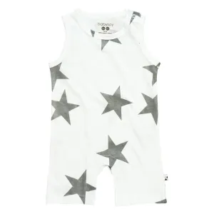 Baby Organic Sleeveless Star Grey Onepiece 嬰兒有機棉無袖連身衣-灰色 (3-6)