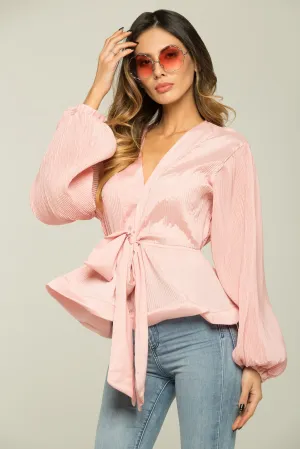 Baby Pink Angel Sleeveless Tie-up Top