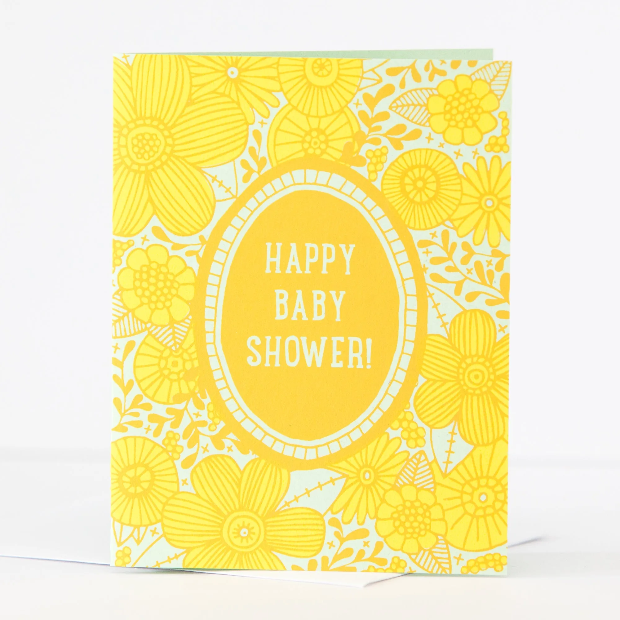 baby shower card, vintage floral pattern card for baby shower