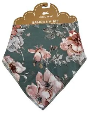 Bandana Bib - 95% viscose bamboo , 5% spandex - One Size - floral