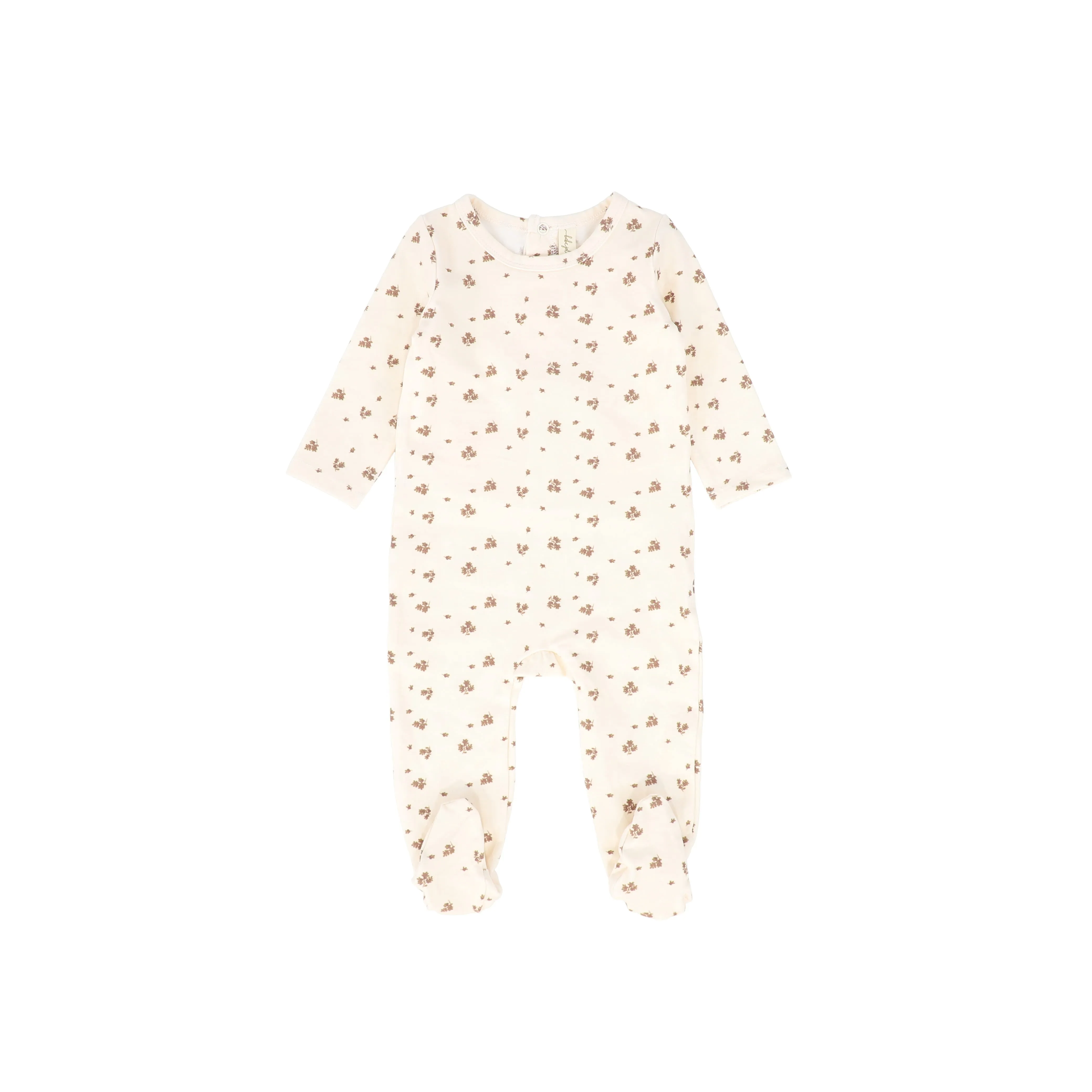 Bebe Jolee Beige Large Leaf Printed Footie