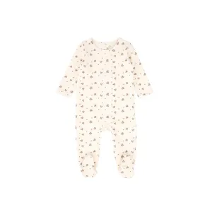 Bebe Jolee Beige Large Leaf Printed Footie