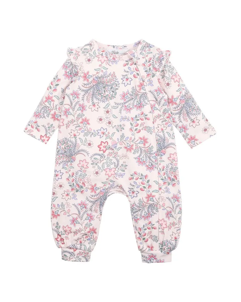 Bebe Piper Print LS Zip Romper