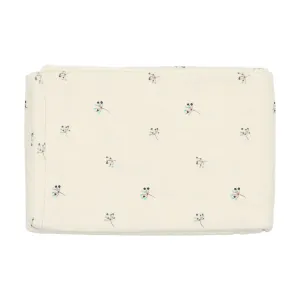 Bee & Dee Ivory with Blue Little Buds Blanket