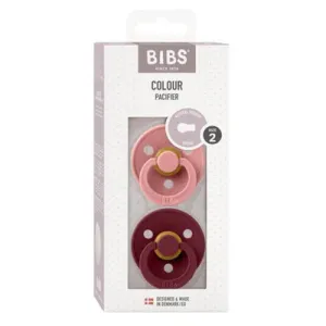 BIBS Dummies/Soothers 2 pack size 1 - Dusty Pink/Elderberry