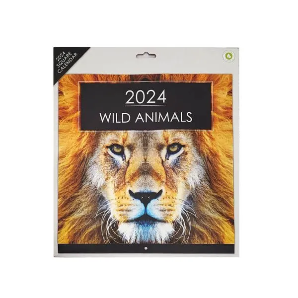 Calendar Square Wild Animals 2024