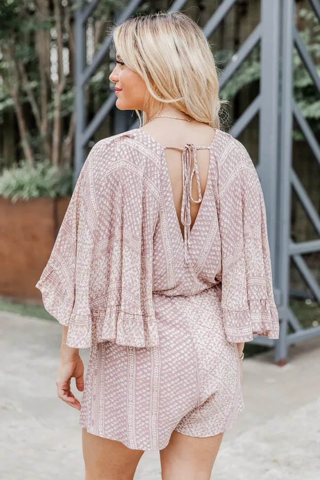 Can't Live Without You Taupe Tribal Printed Romper FINAL SALE