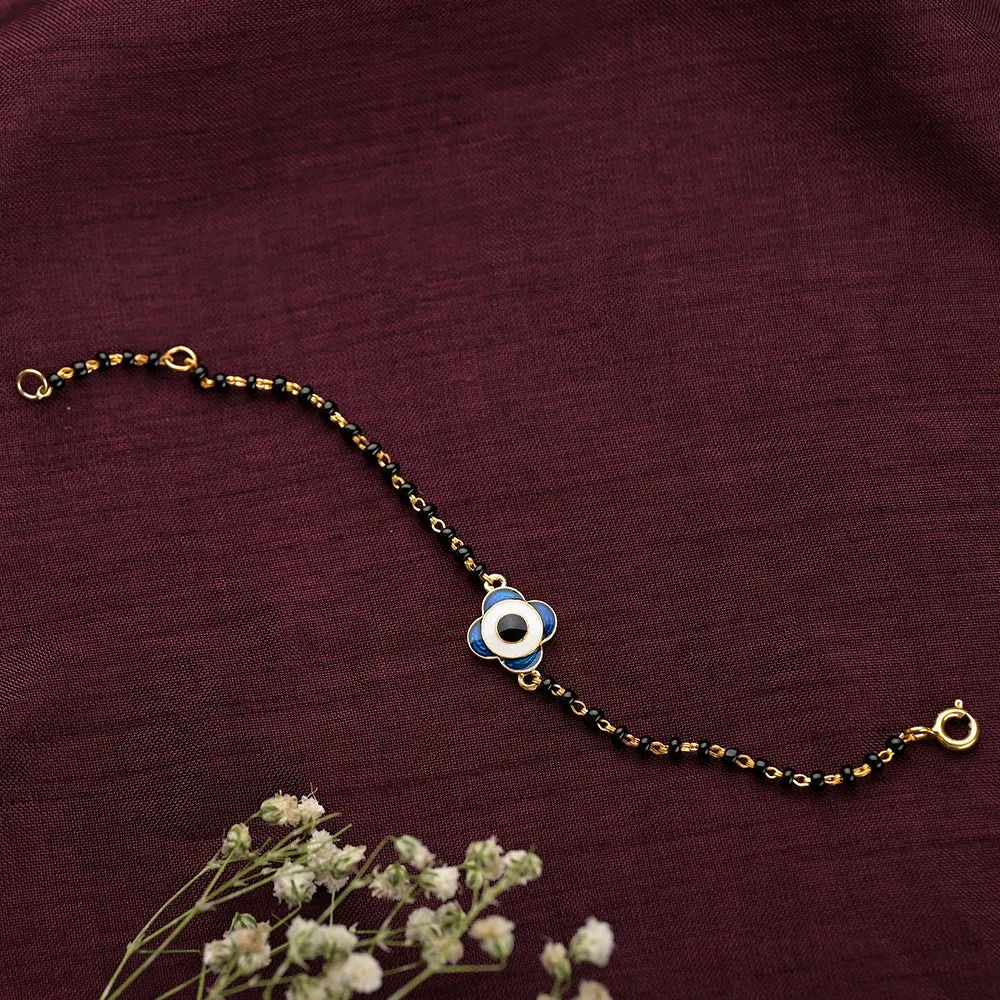 Clover Evil Eye Baby Bracelet | 925 Silver |18K Gold Vermeil