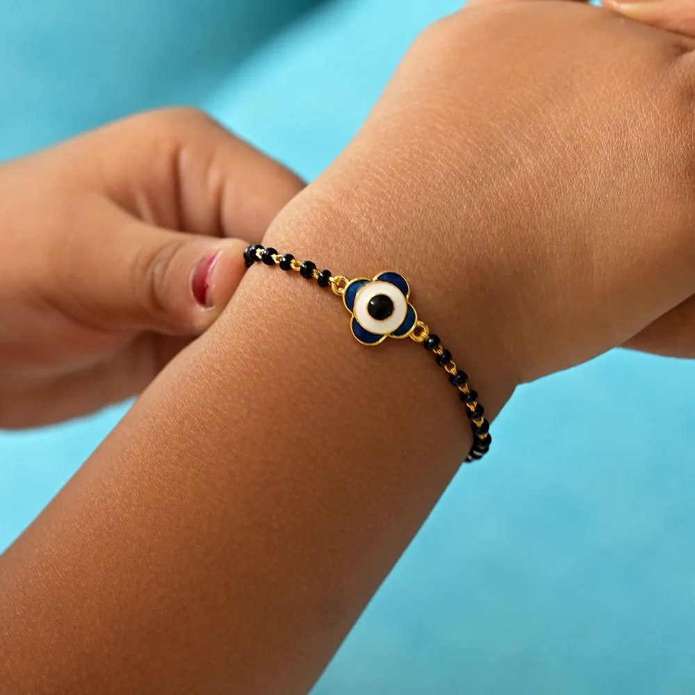 Clover Evil Eye Baby Bracelet | 925 Silver |18K Gold Vermeil