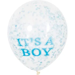 Confetti Balloons - It's A Boy - - 6 Count