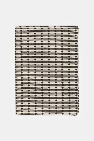 Cotton Tablecloth In Natural And Black Jacobsen