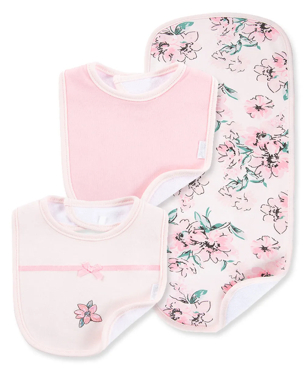 Dream Floral Bib & Burp Set