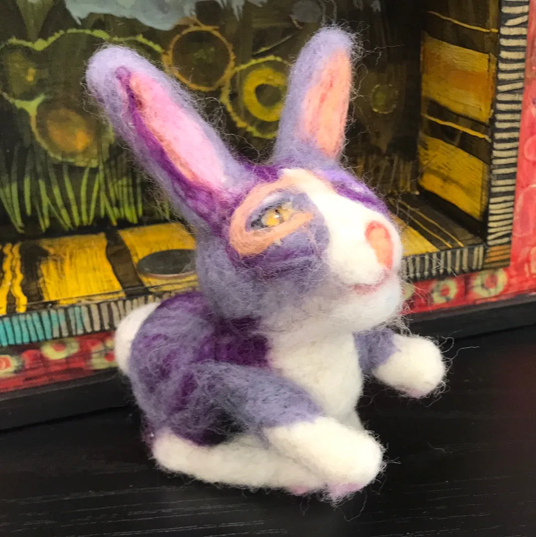 Felted Critters by Beth Nash-PURPLE BUNNY