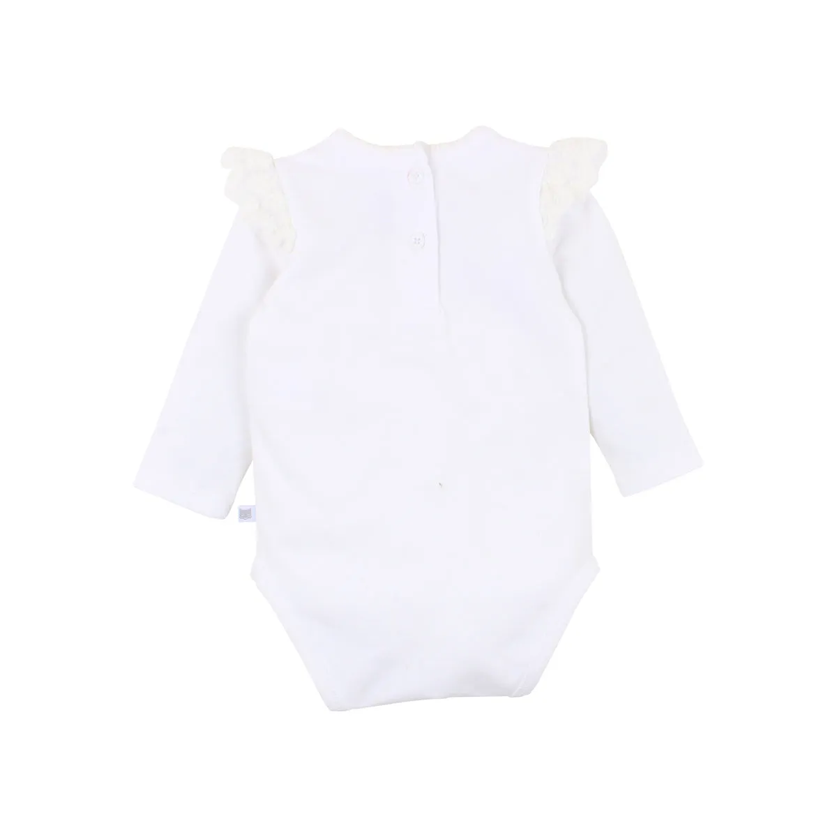 Fox & Finch Netting Ruffle Bodysuit in Cloud (Size 3M-2Y)