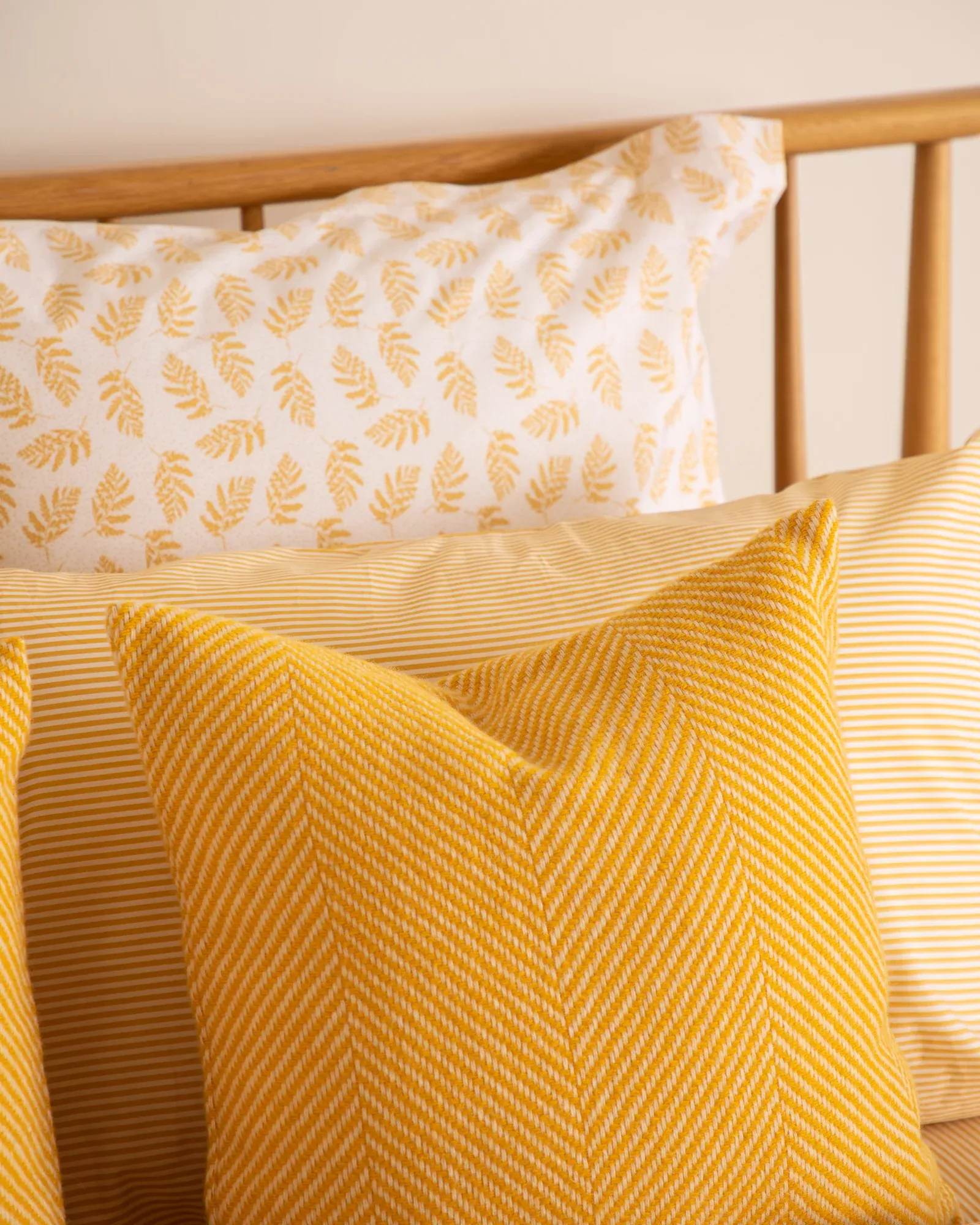 Foxford Yellow Fern Square Pillowcase