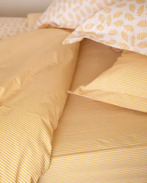 Foxford Yellow Ticking Square Pillowcase