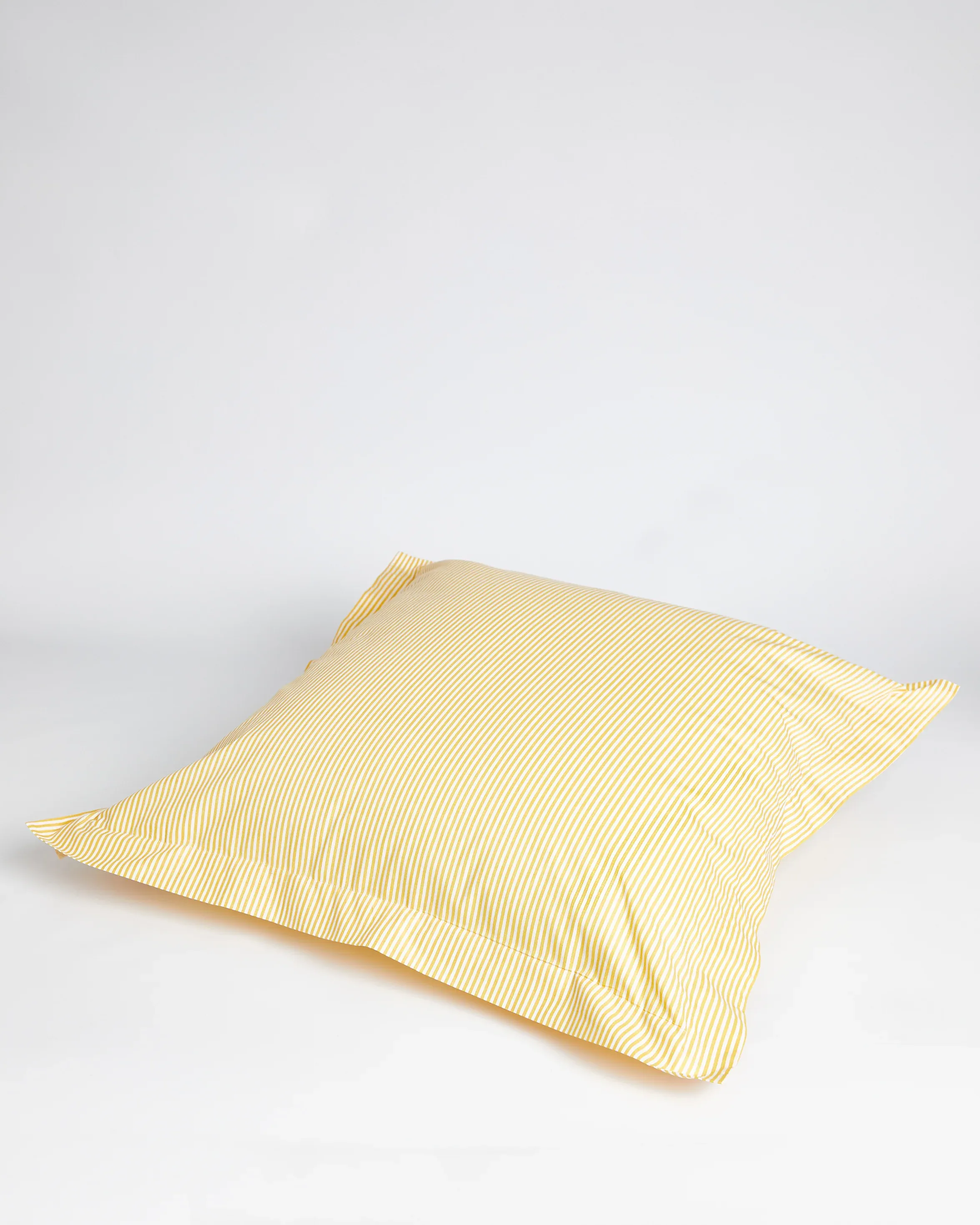 Foxford Yellow Ticking Square Pillowcase