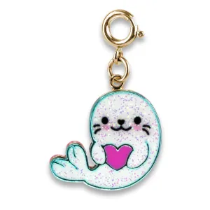 Gold Glitter Seal Charm