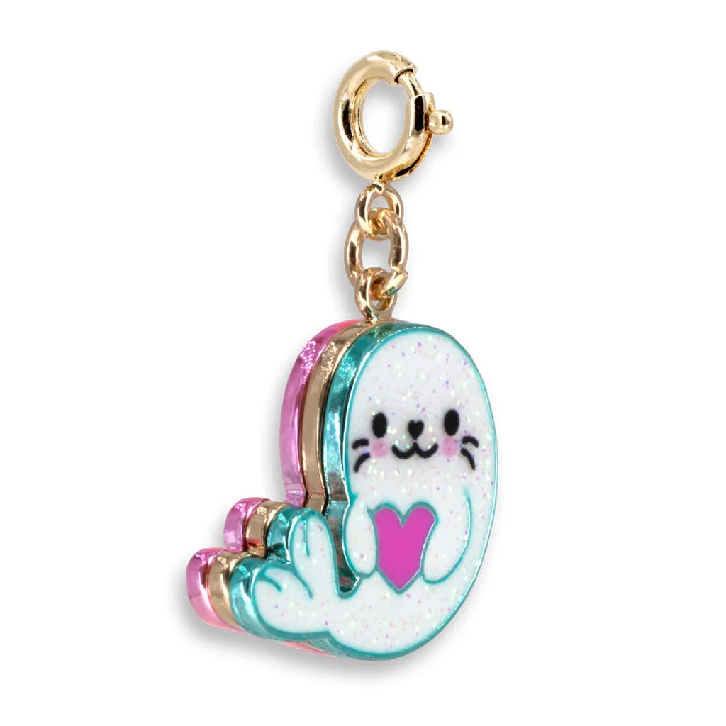 Gold Glitter Seal Charm