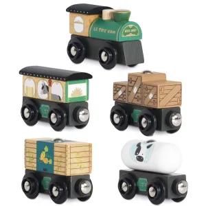 Green Train & Wagons Wooden Toys