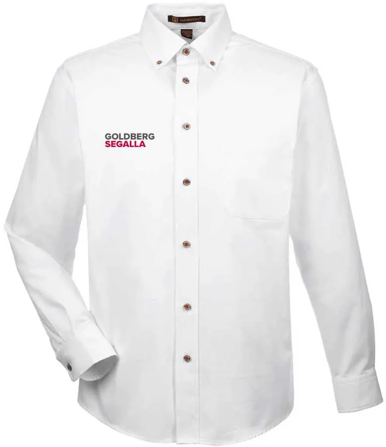 Harriton Men's Easy Blend™ Long Sleeve Twill Shirt with Stain Release (3 Colors Available)