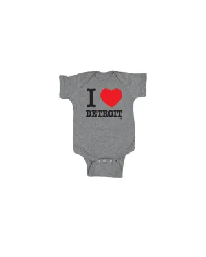 Ink Detroit I Love Detroit Baby Onesie - Heather Grey