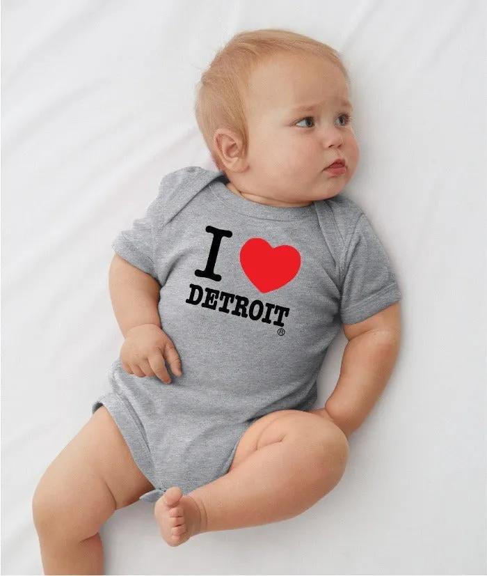 Ink Detroit I Love Detroit Baby Onesie - Heather Grey