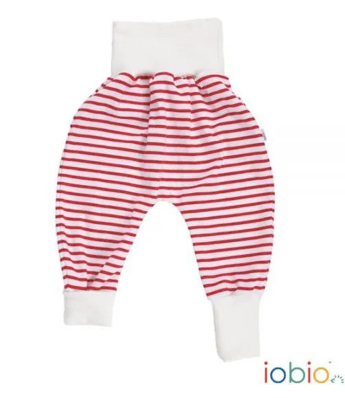 iobio PoPoLiNi Baby Pumphose – Rot/Weiß gestreift